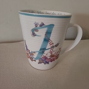 Lisa Audit Floral Mug Letter "J" Coffee Tea Mug